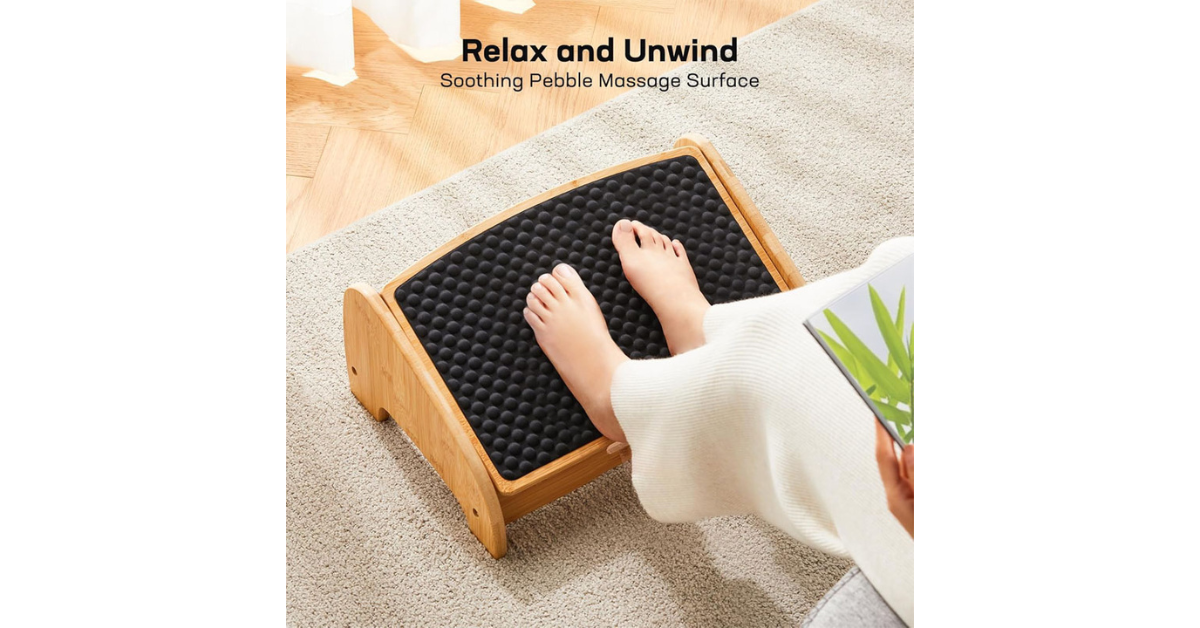 bamboo foot rest non slip base