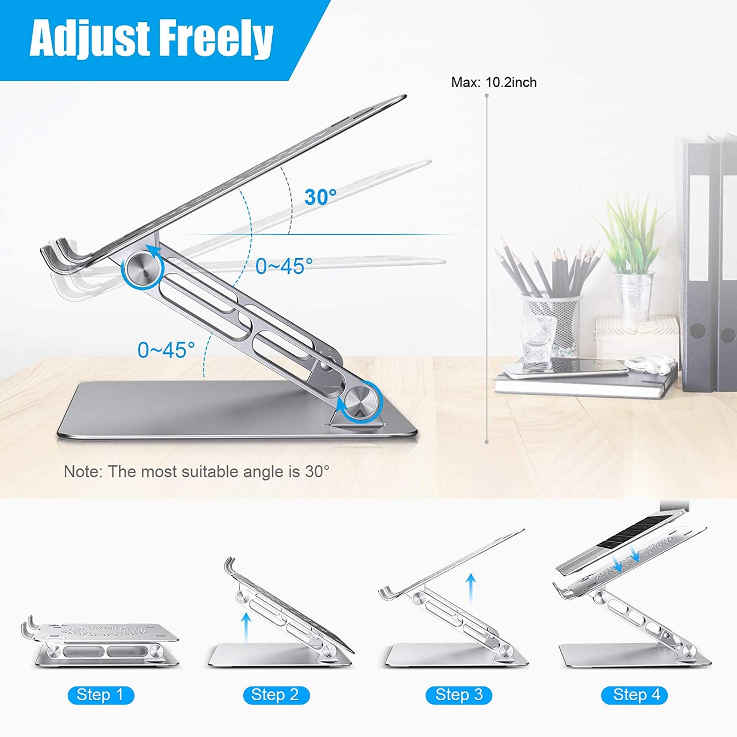 ergonomic laptop stand improving posture