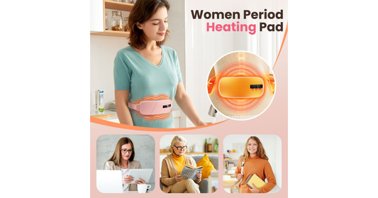Fitease cordless menstrual heating pad on table