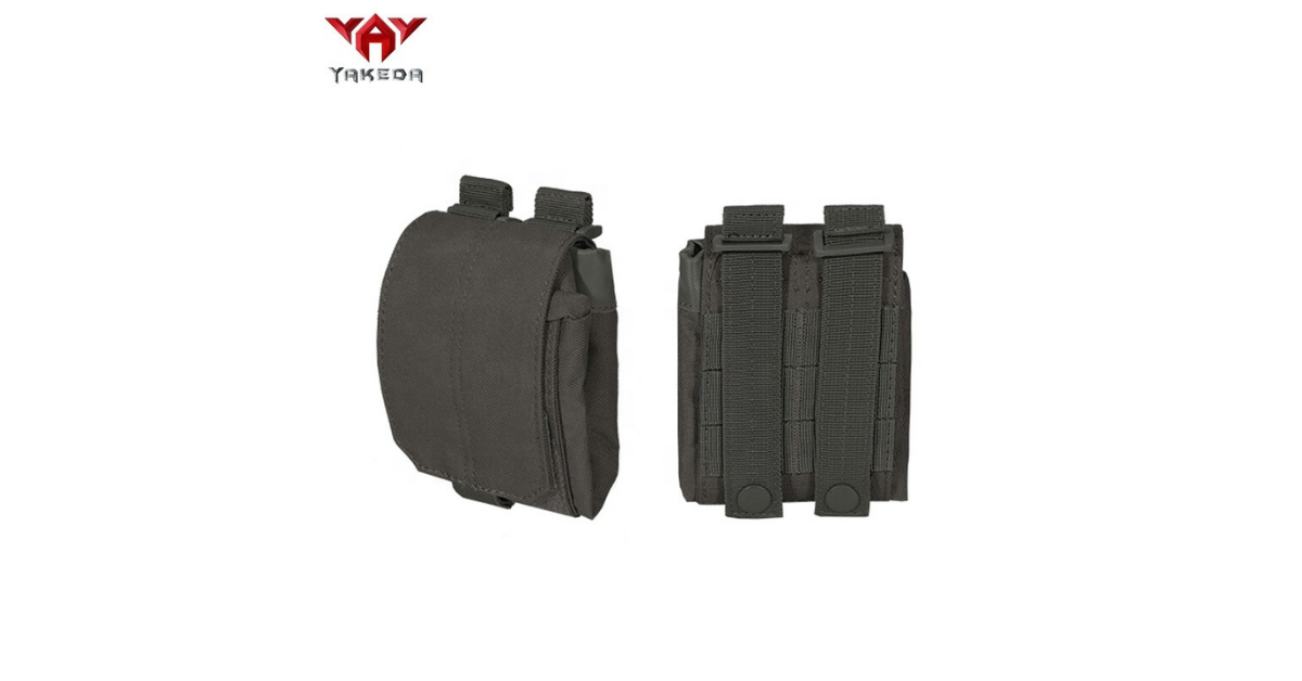 Foldable Molle pouch open with gadgets inside