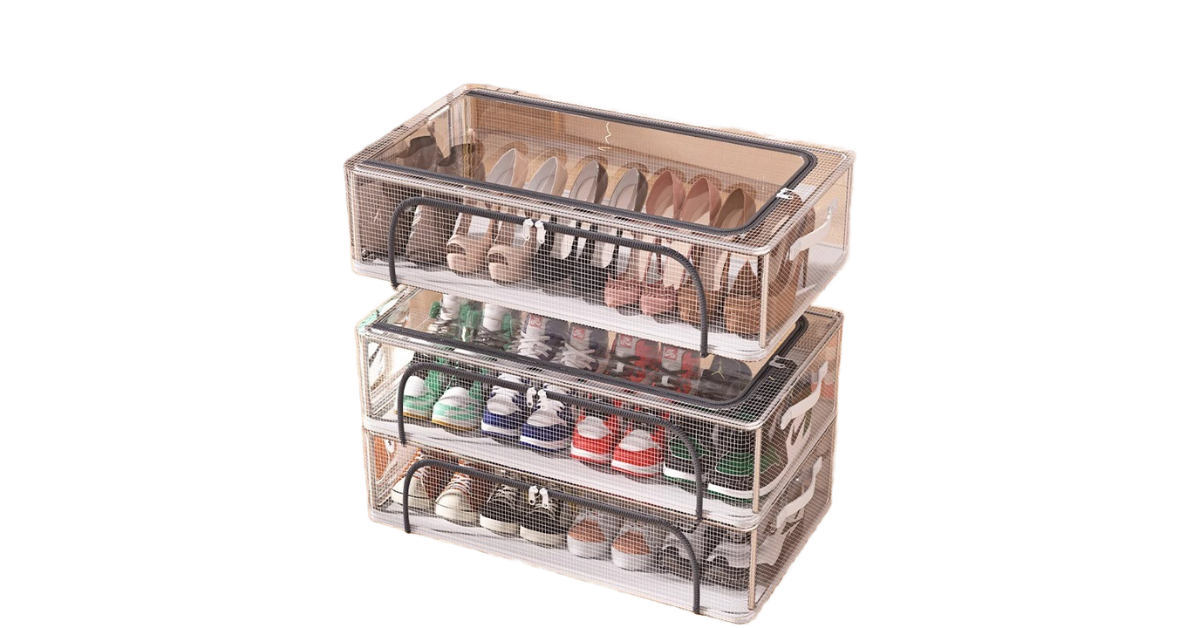 Foldable single-tier shoe rack under bed