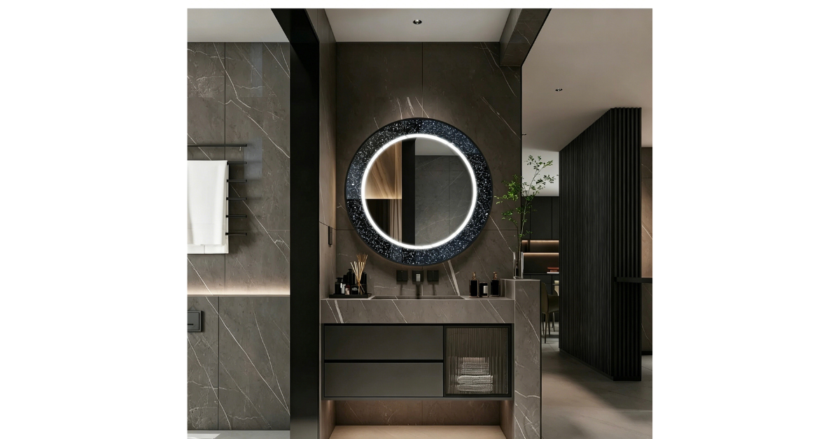 folding vanity mirror with three lighting modes