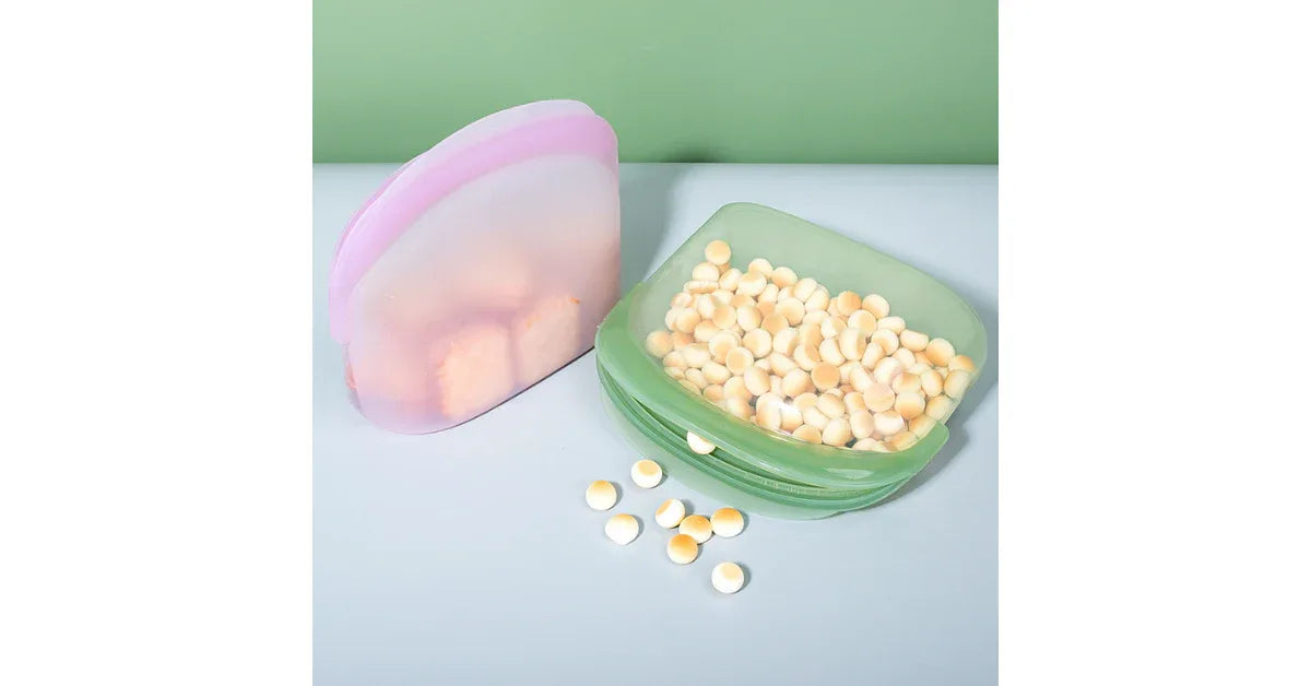 2 Pcs Reusable Silicone Food Storage Bags – Eco-Friendly, BPA Free - vitaliqa