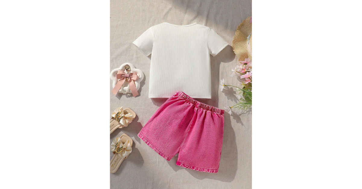 Full-length view of 2-piece toddler clothing set