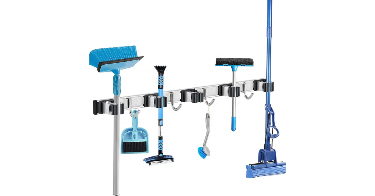 adhesive mop holder clip on wall