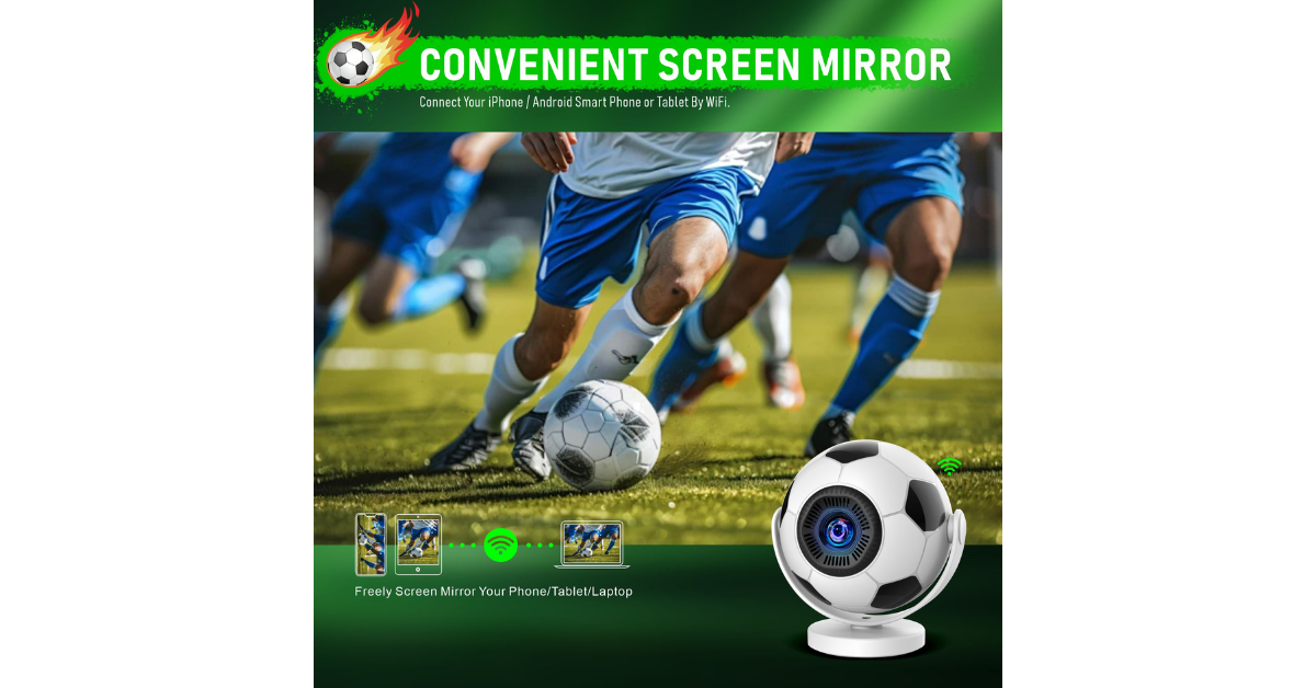 HY300 F mini projector projecting football game