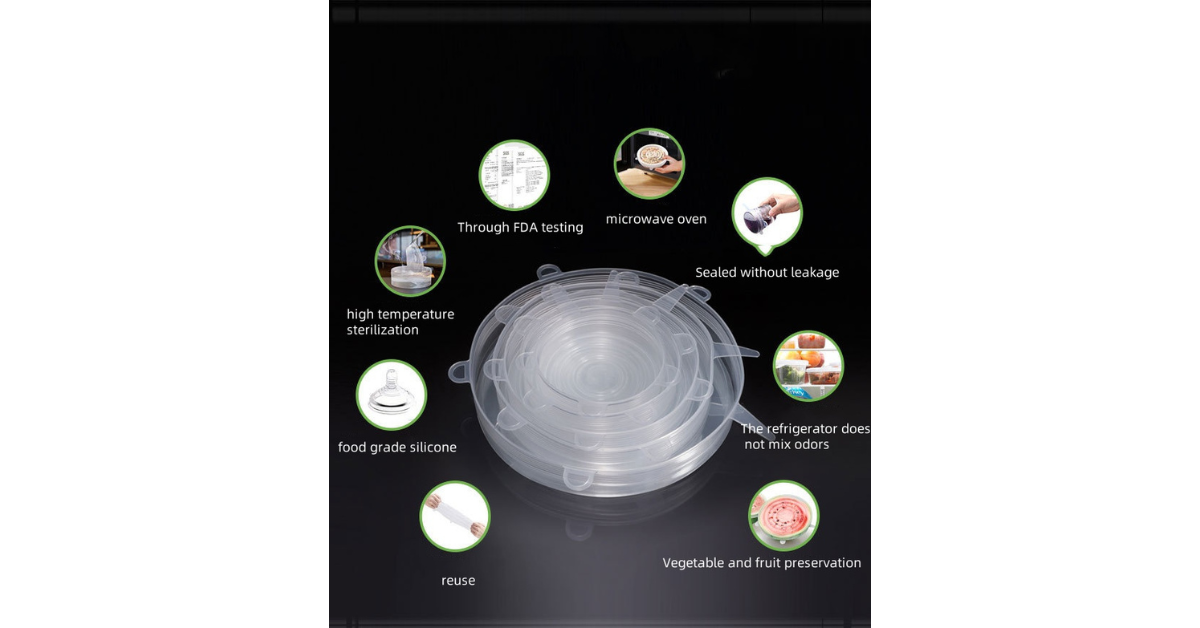 Silicone lid covering leftovers in kitchen