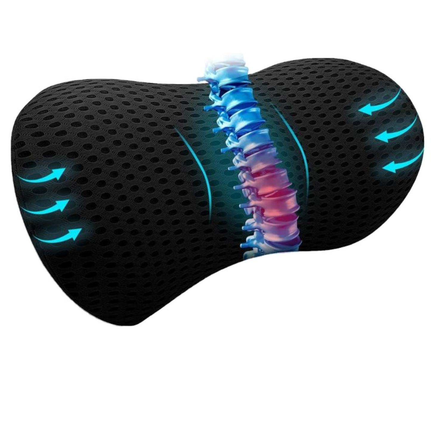 Ergonomic chair setup with lumbar support pillow