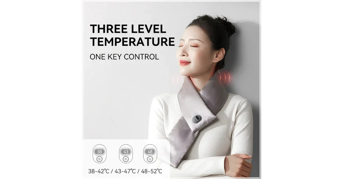 Battery Heated Graphene Silk Neck Warmer – Premium Heated Neck Wrap for Pain Relief - vitaliqa
