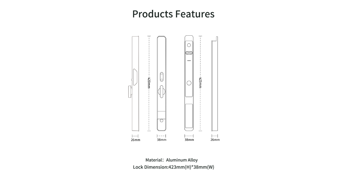 keyless smart door lock with fingerprint and keypad