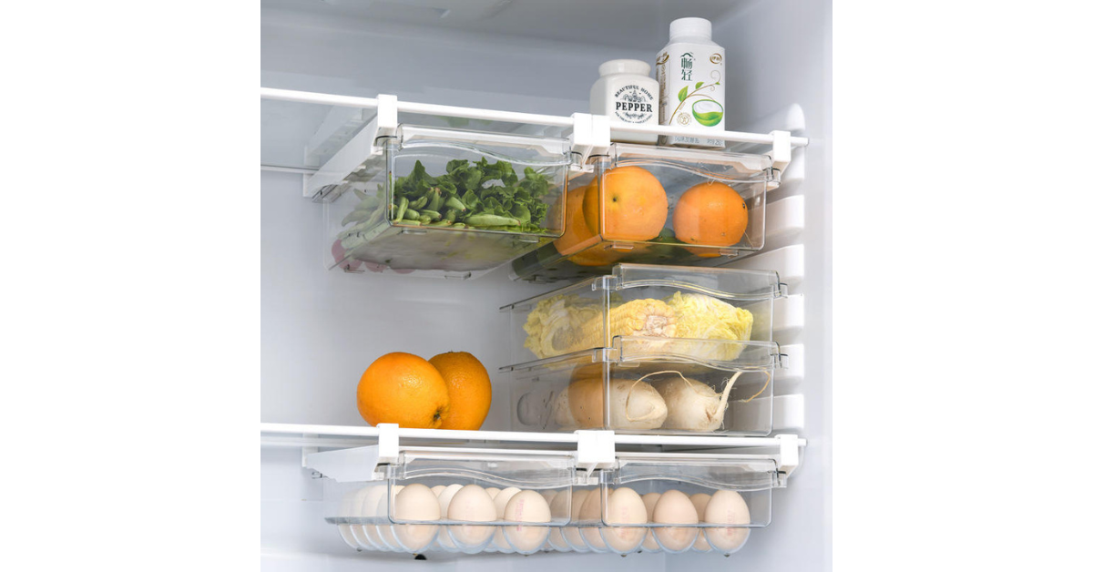 space saving fridge drawer organizer
