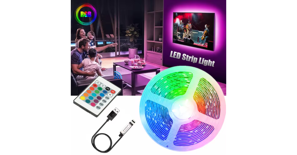 usb led strip lighting setup