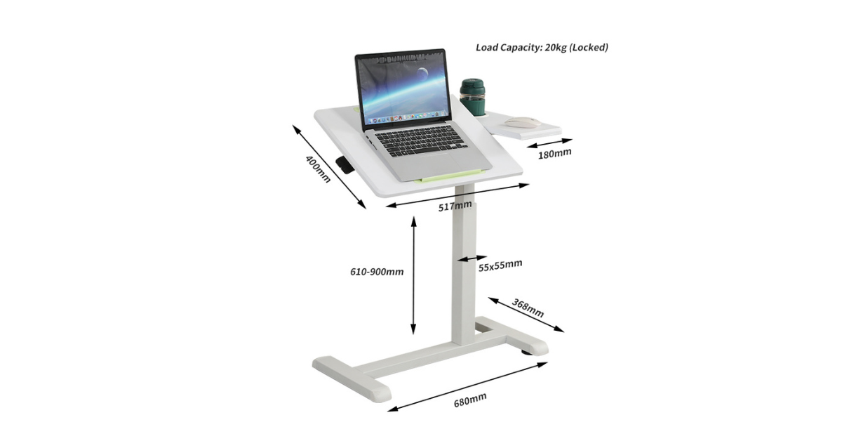 overbed laptop desk metal frame