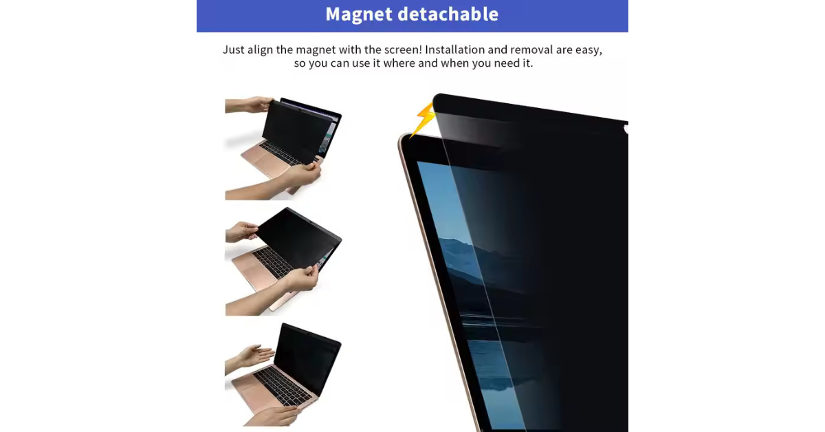 laptop privacy screen protector on laptop
