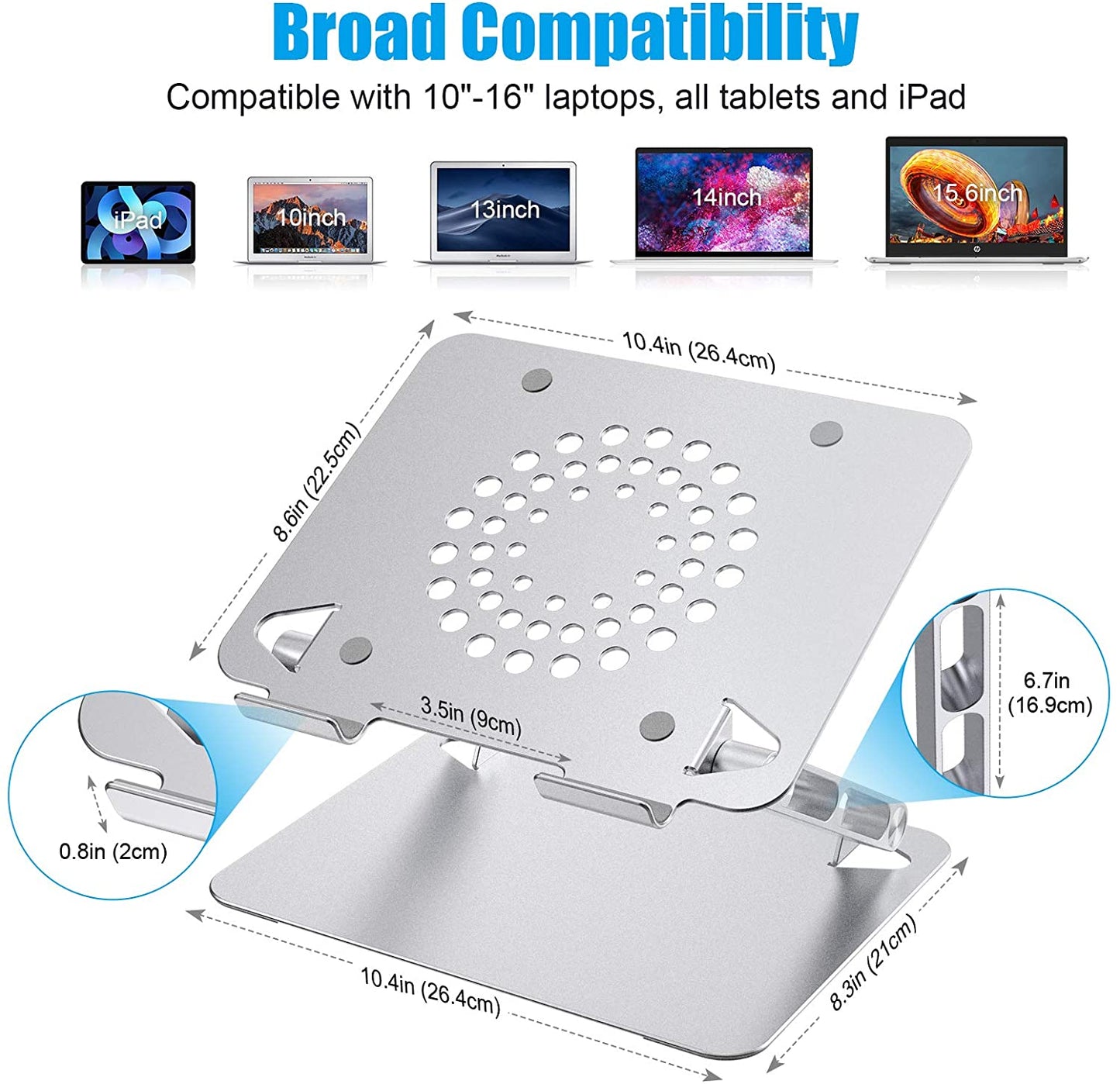 laptop stand with ventilated cooling design