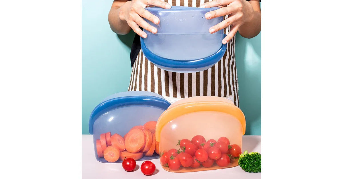 100% Food Grade Reusable Silicone Food Storage Bags – Leak Proof & Eco-Friendly - vitaliqa