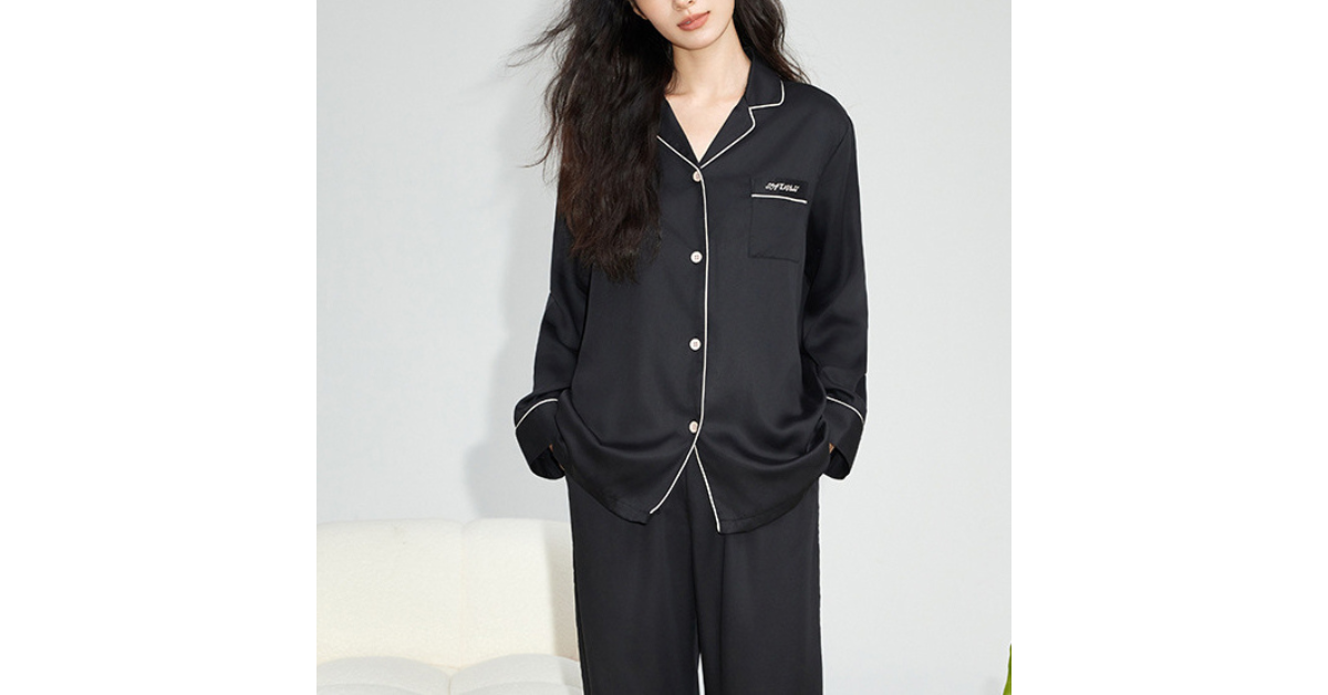 long sleeve pajama set luxury sleepwear