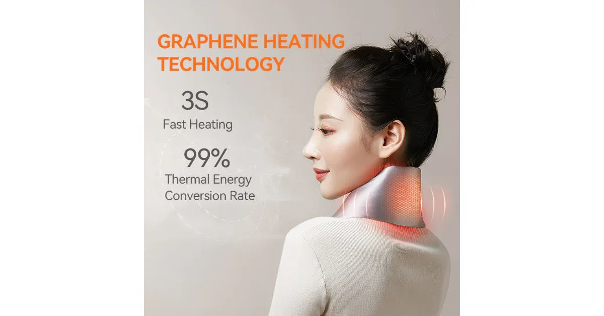 Battery Heated Graphene Silk Neck Warmer – Premium Heated Neck Wrap for Pain Relief - vitaliqa