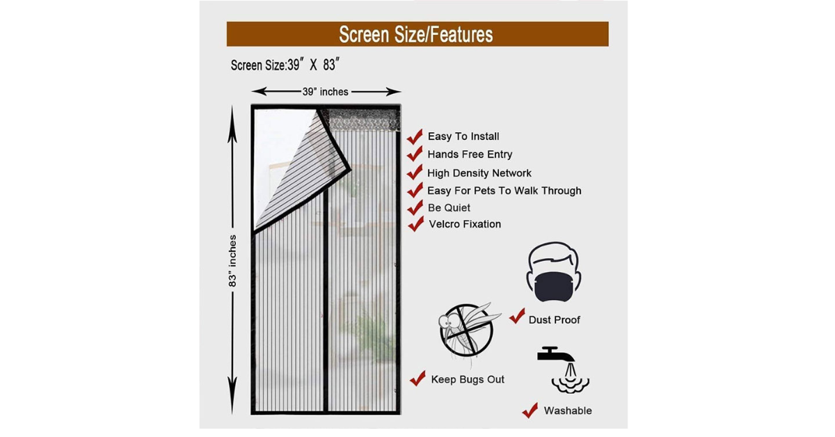 garage screen door magnetic mesh