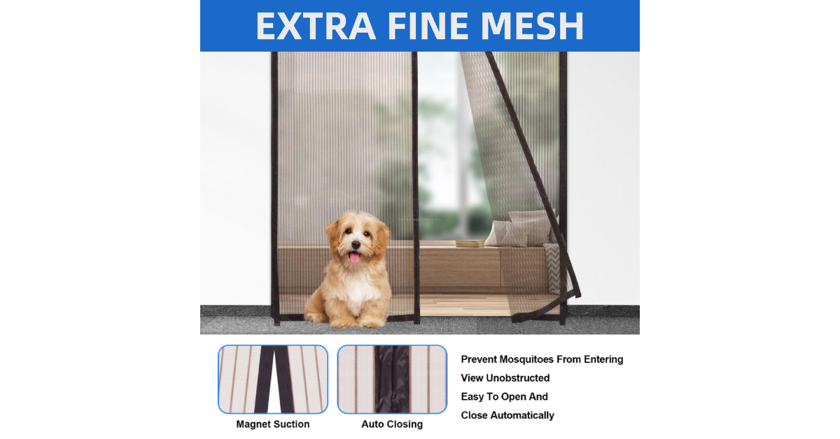 magnetic fly screen door hands free closure