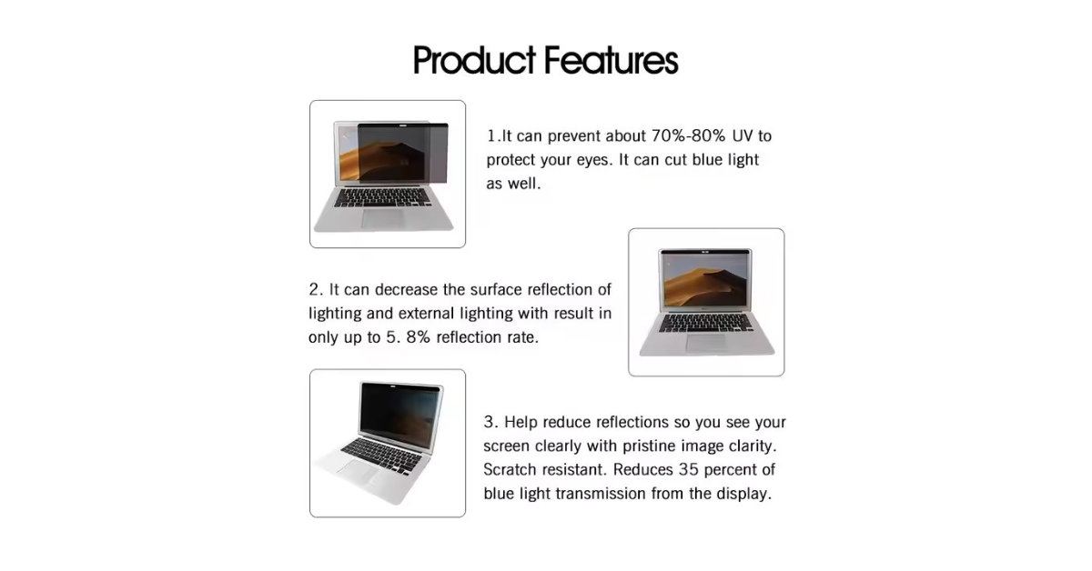 magnetic laptop privacy screen filter installed
