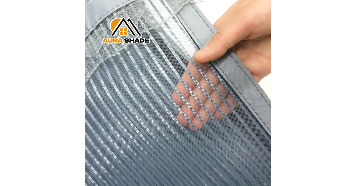 magnetic screen door installed on doorway