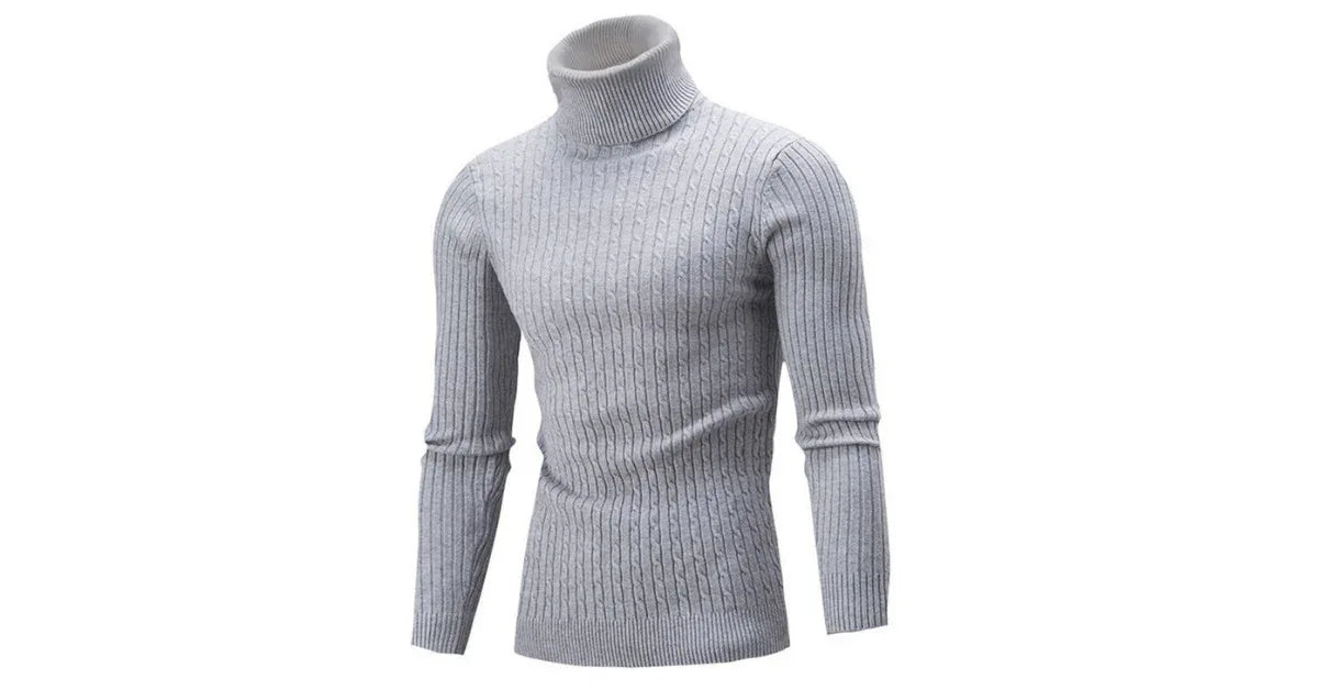 Men’s 500g Winter Turtleneck Sweater – Thick Knit Warm Pullover - vitaliqa