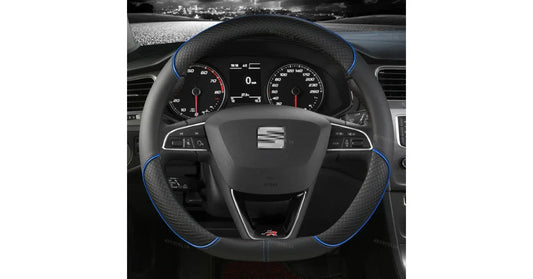 Leather Steering Wheel Cover 38cm – Anti-Slip, Soft Grip, Heated Option - vitaliqa