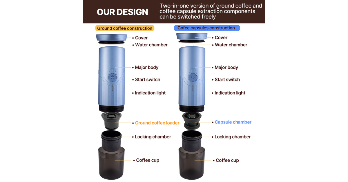 wireless portable coffee maker with heating function