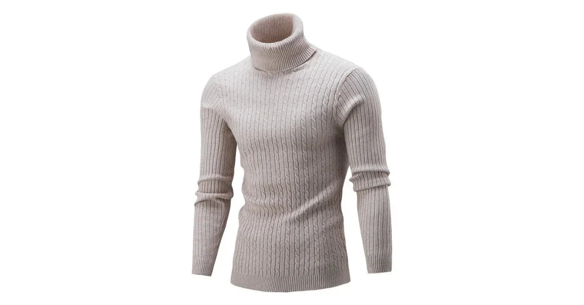 Men’s 500g Winter Turtleneck Sweater – Thick Knit Warm Pullover - vitaliqa