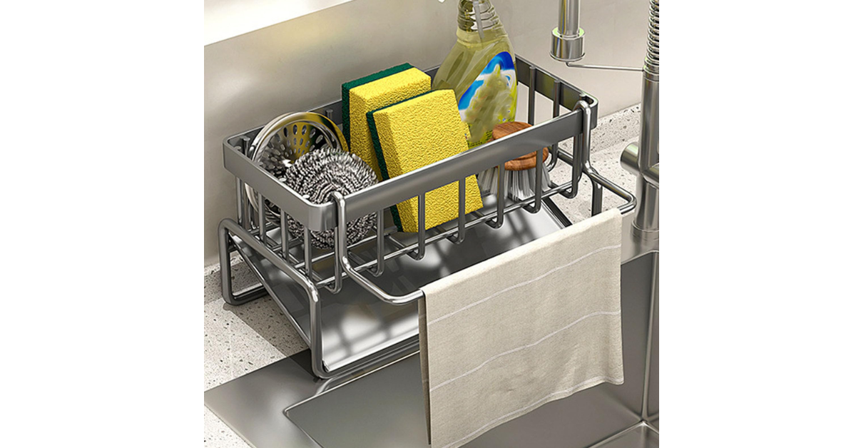 kitchen cleaning sponge organizer