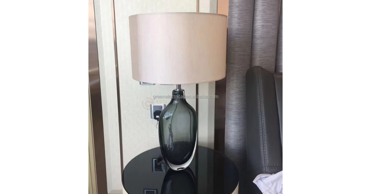 Modern LED desk lamp on wooden study table