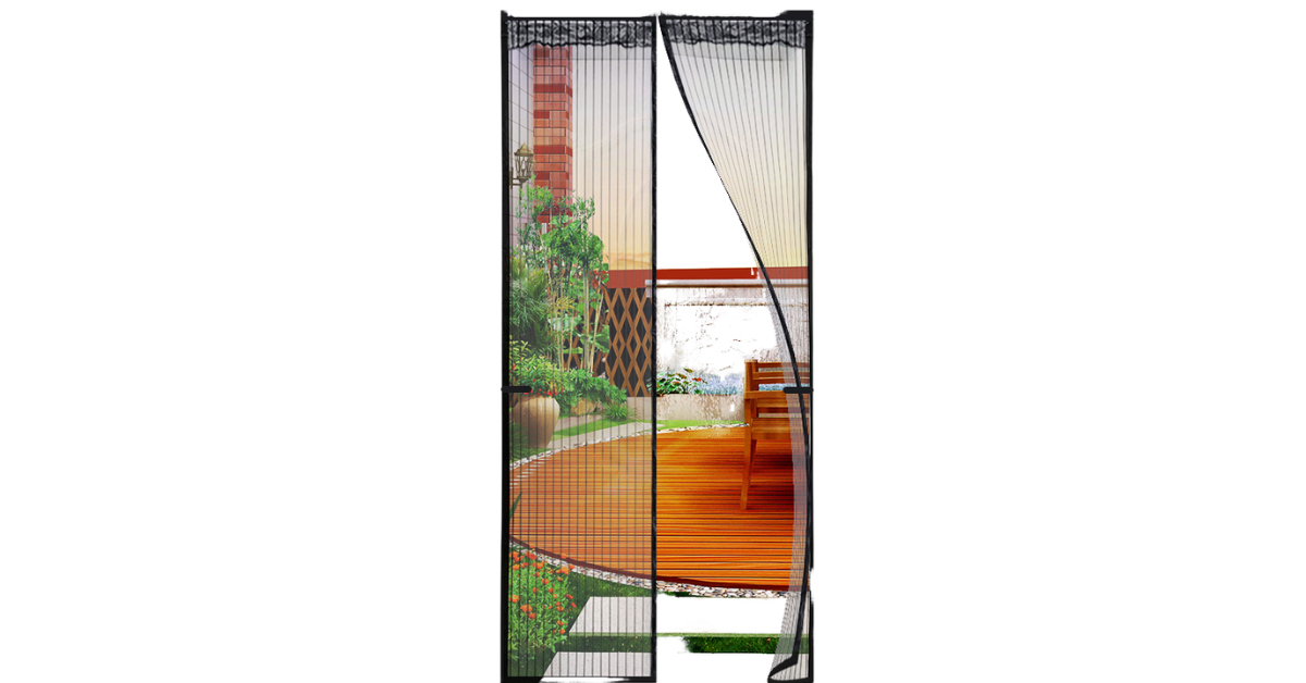 magnetic screen door installed on sliding patio door