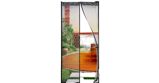 magnetic screen door installed on sliding patio door