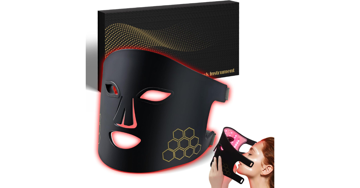Close-up of multi-color LED mask lights