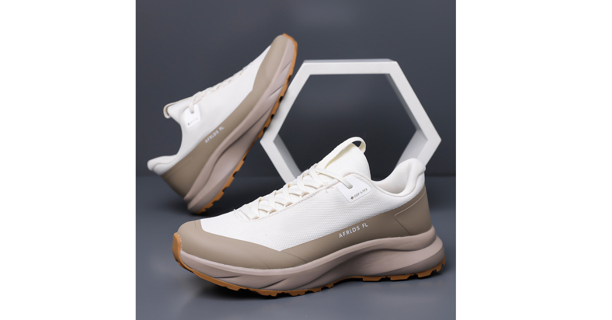 Black mesh outdoor sneakers with non-slip outsole