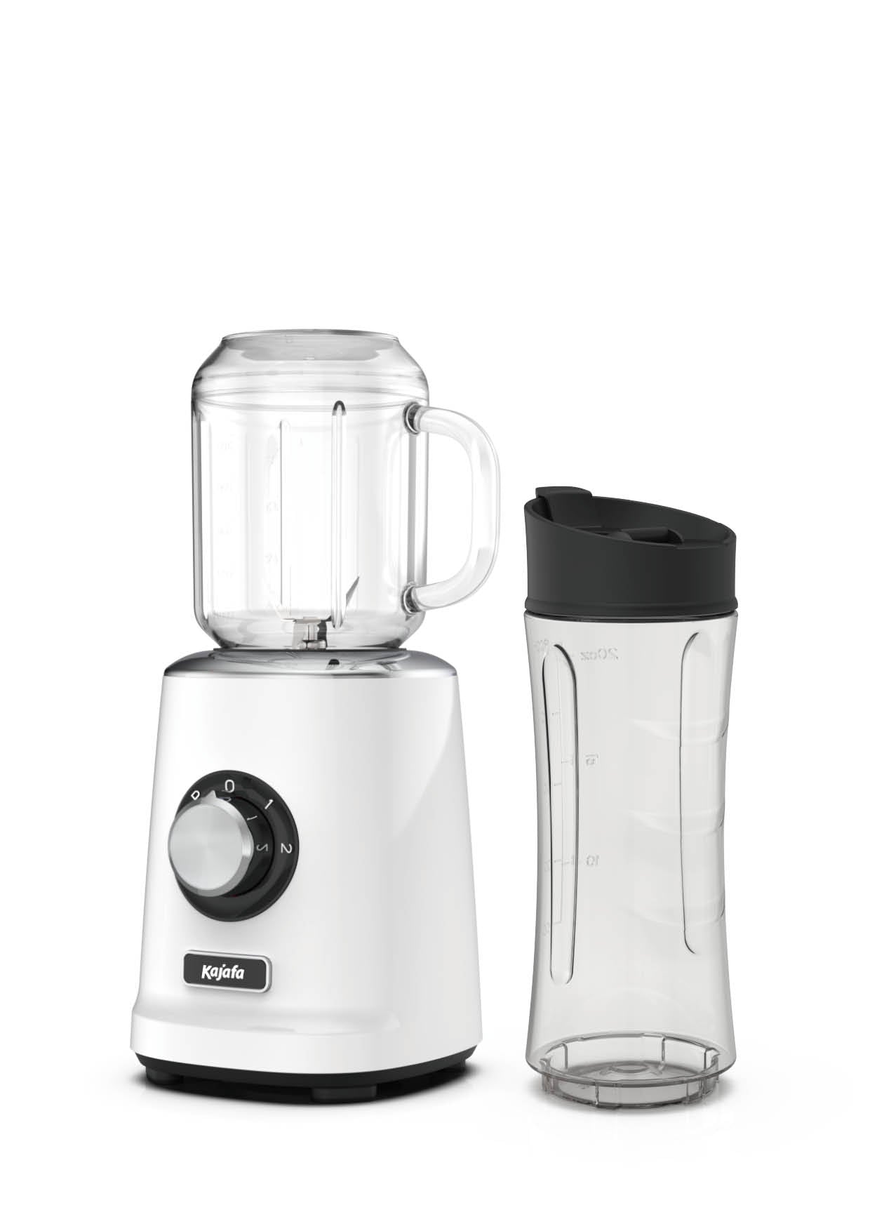 Personal smoothie blender on kitchen counter