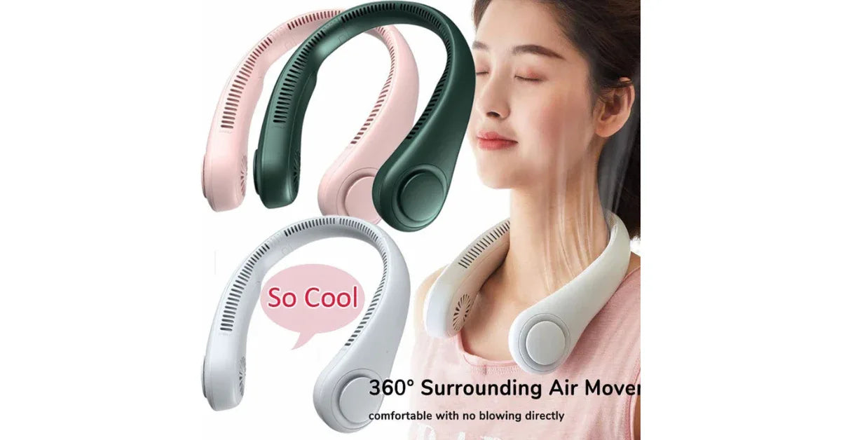 Mini Bladeless Hanging Neck Fan – Portable Cooling USB Fan - vitaliqa