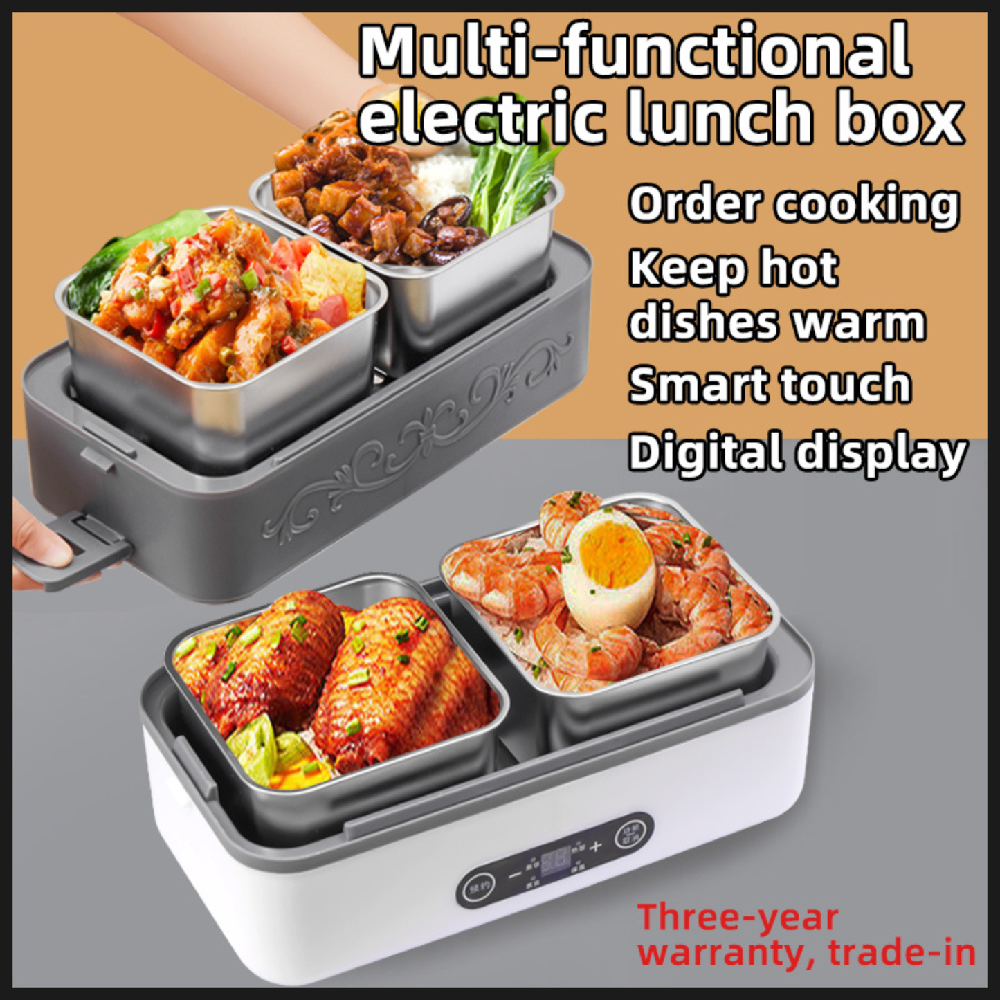Portable electric lunch box with food warmer