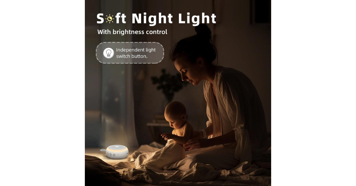 White noise machine with adjustable night light