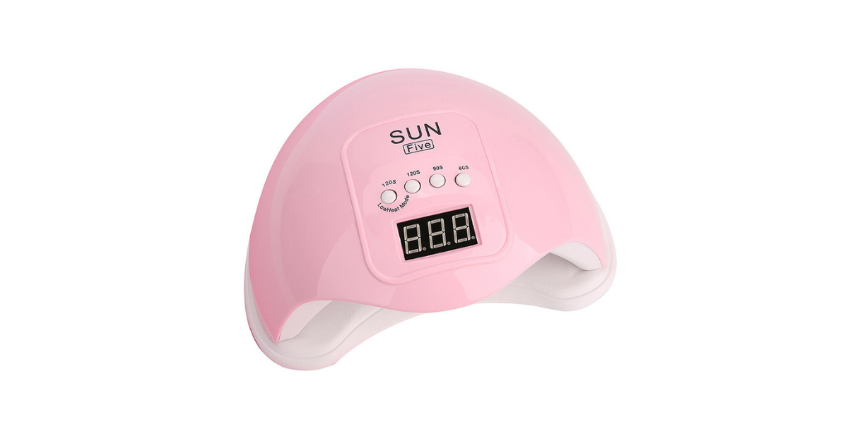 Pink Sun Five nail lamp with touchscreen display