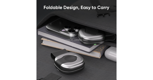 Qi2 magnetic foldable wireless charging station for iPhone