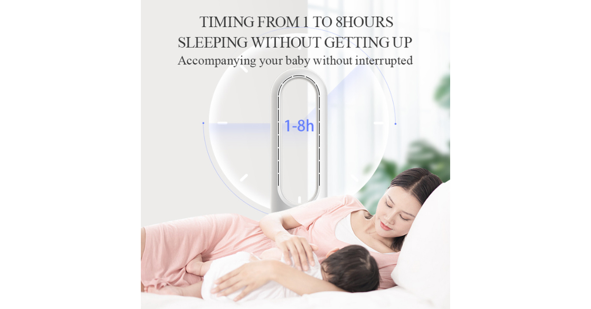 Quiet bladeless fan in bedroom
