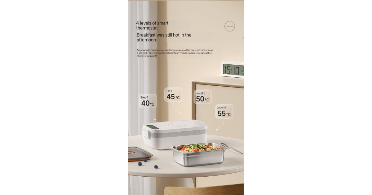 Smart portable food warmer for office lunches