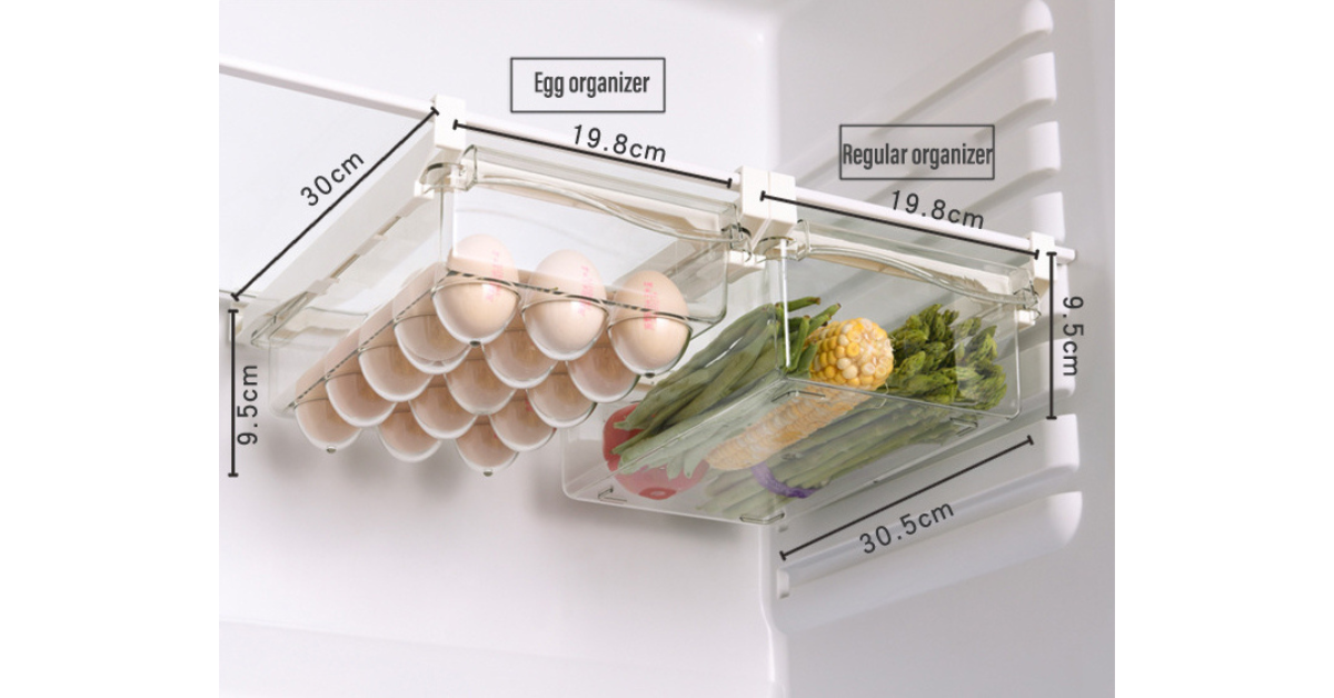 clear plastic fridge organizer storage bin