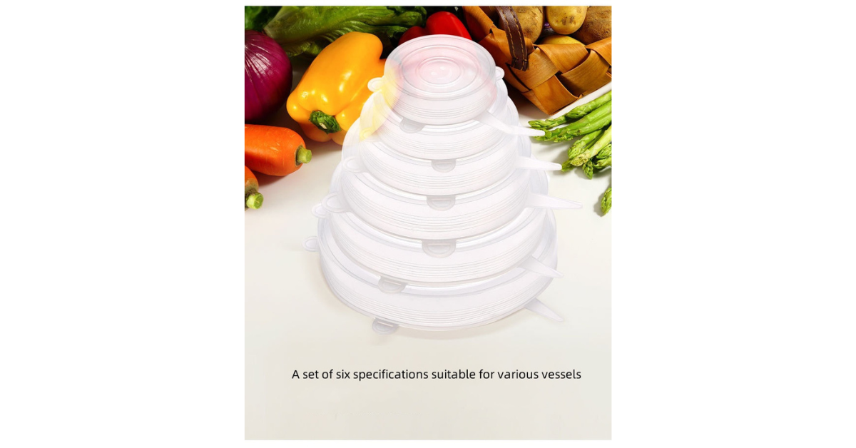 Flexible silicone pot lid sealing a bowl
