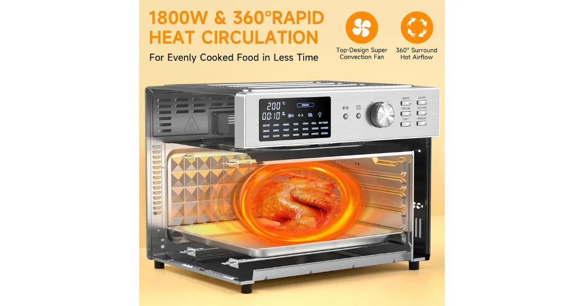 ECOWELL 30L Air Fryer Toaster Oven Combo – 21-in-1 Multifunction Countertop Oven - vitaliqa