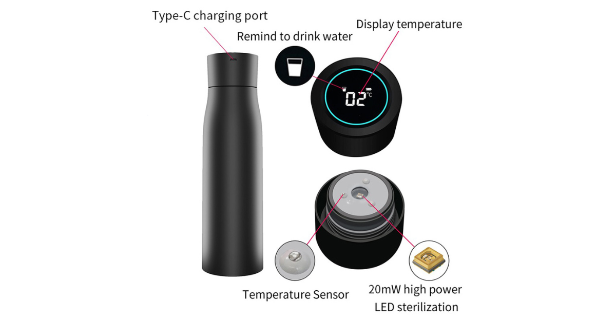 digital temperature bottle stainless steel