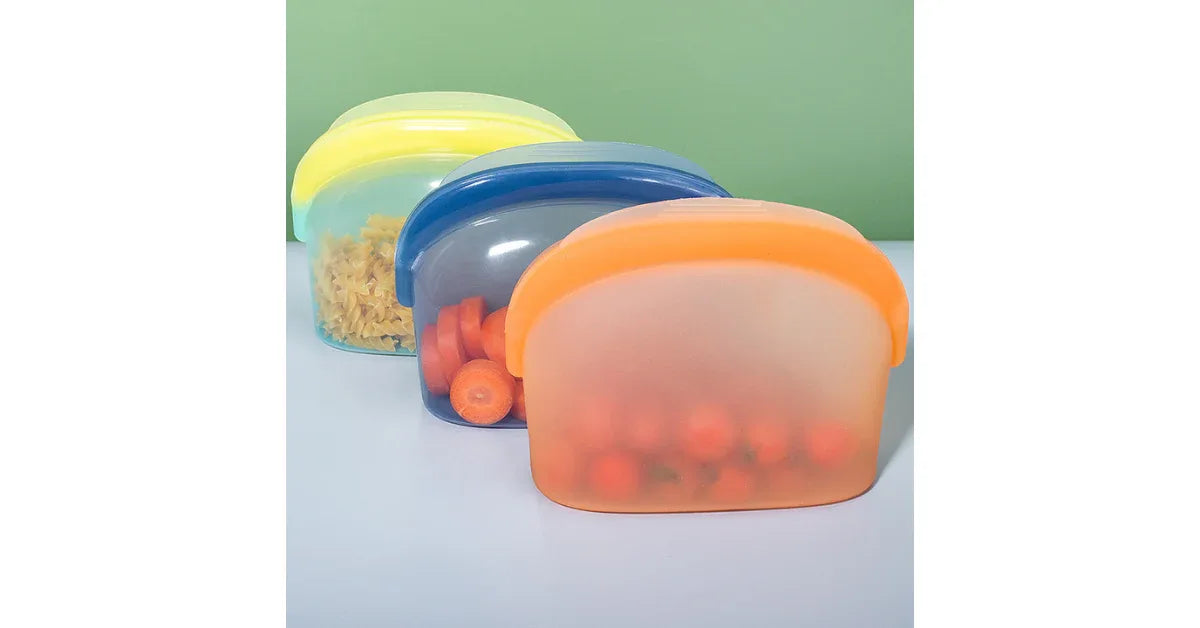 2 Pcs Reusable Silicone Food Storage Bags – Eco-Friendly, BPA Free - vitaliqa