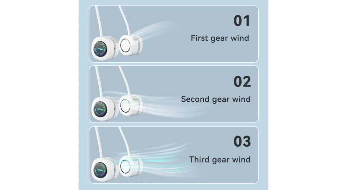 Portable Neck Fan QW-F19 – Wearable Bladeless-Style Air Cooler (1800mAh, 3 Speeds) - vitaliqa